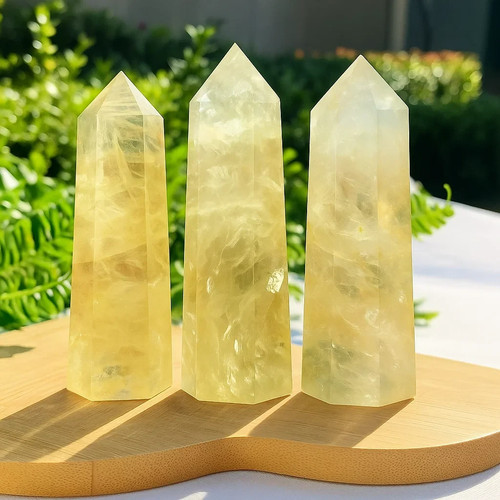 Natural yellow citrine tower - yellow,