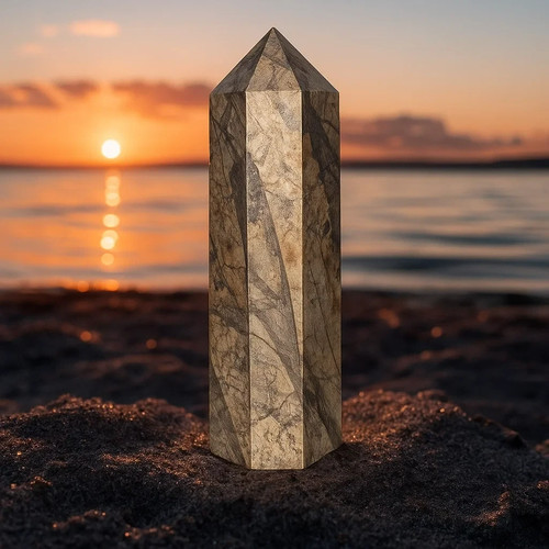 Natural pyrite point - pyrite,