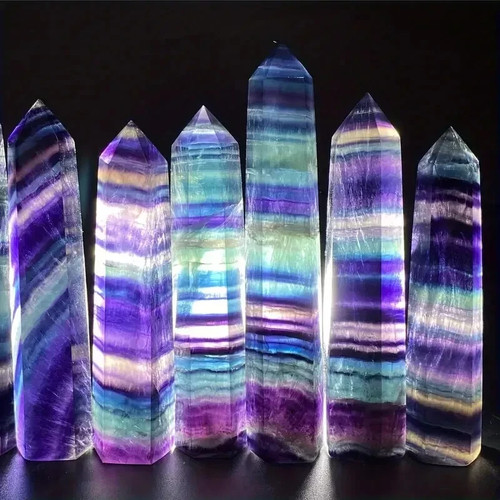 Natural rainbow fluorite tower - fluorite,