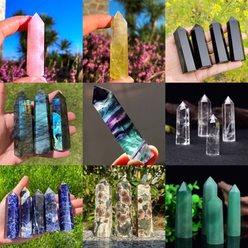 Natural healing crystal wands - natural,