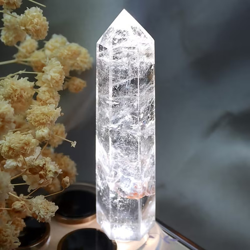 Natural clear quartz tower - natural,