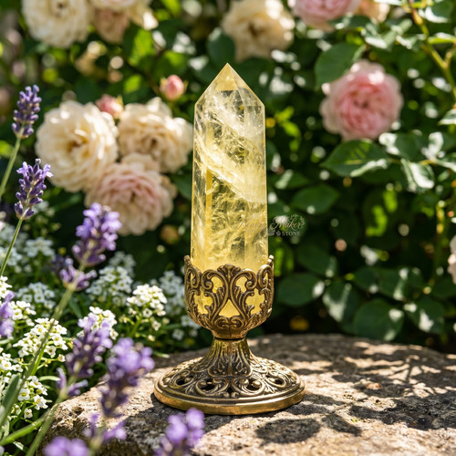 Natural citrine crystal tower - crystal,