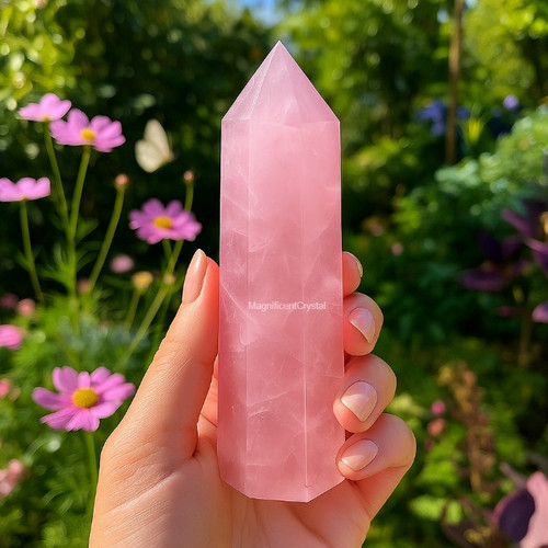 High quality rose quartz tower - quality,