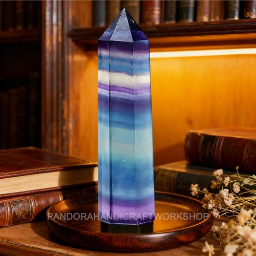 Rainbow fluorite crystal tower - crystal,
