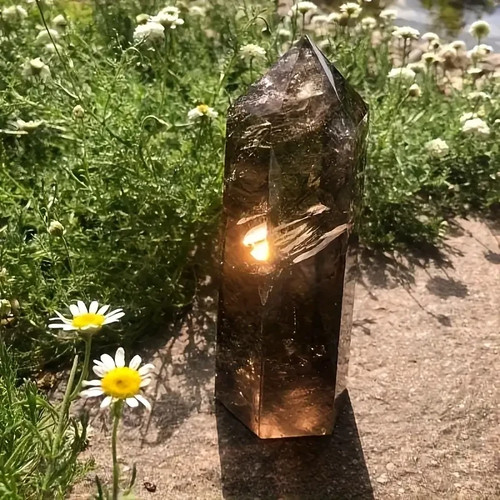 Smoky quartz crystal polished - quartz,