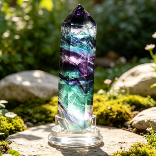 Natural rainbow fluorite - rainbow,