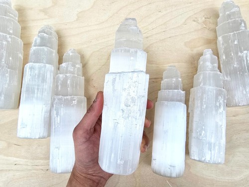 Jumbo selenite tower large - selenite, 8
